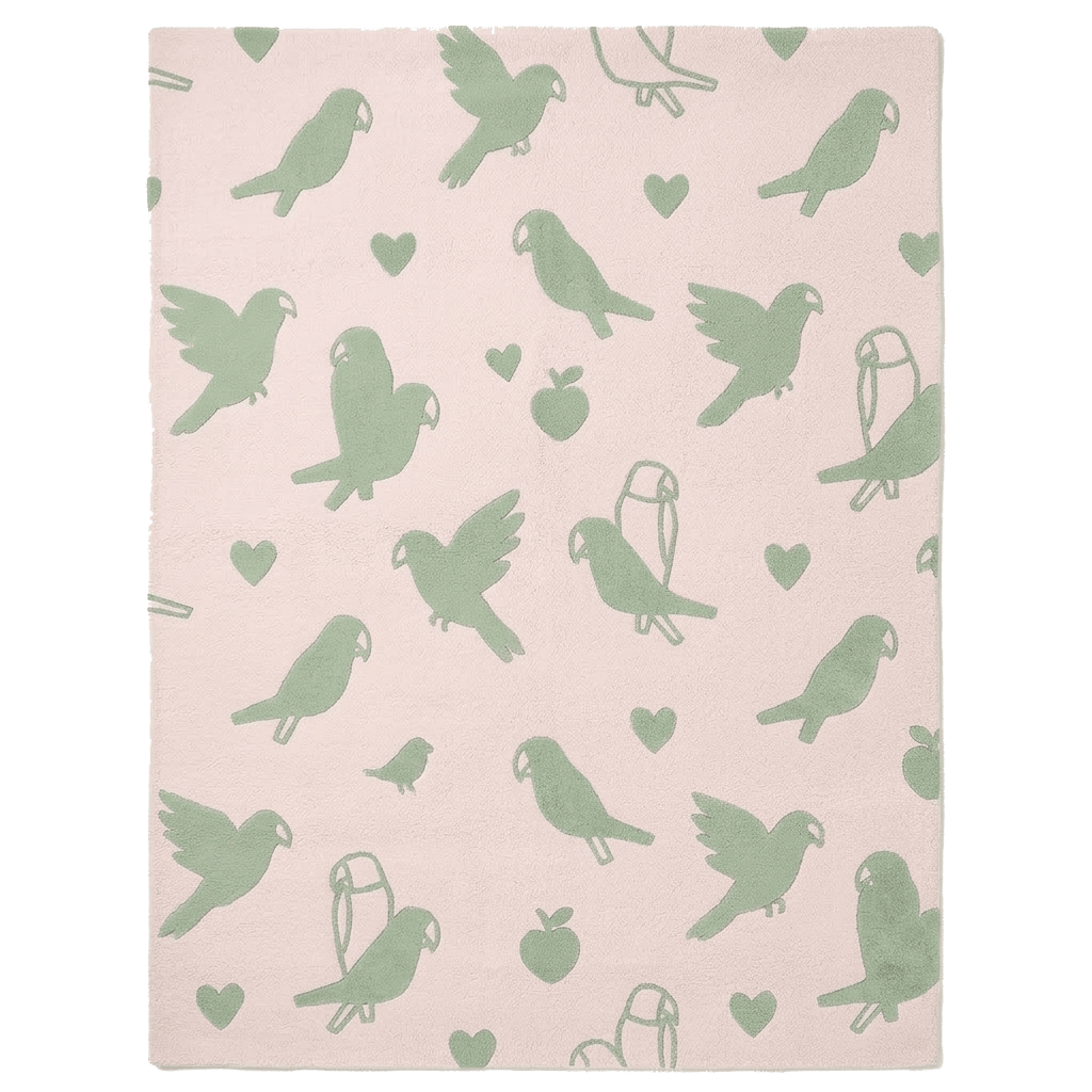 Green Birdy Hand Tufted Rug