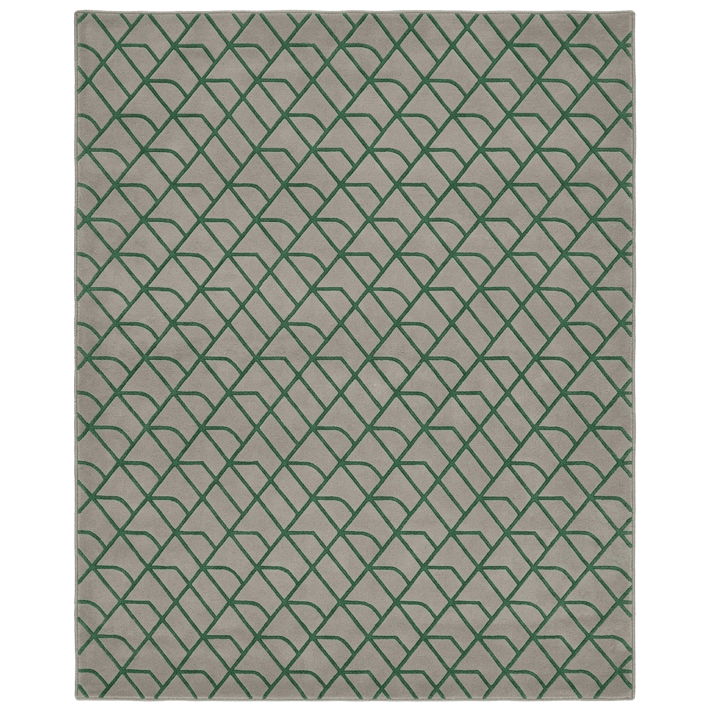 Green Geo Mesh Hand Tufted Rug