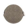 Grey Leather Coin Purse with Embossed Arabesque