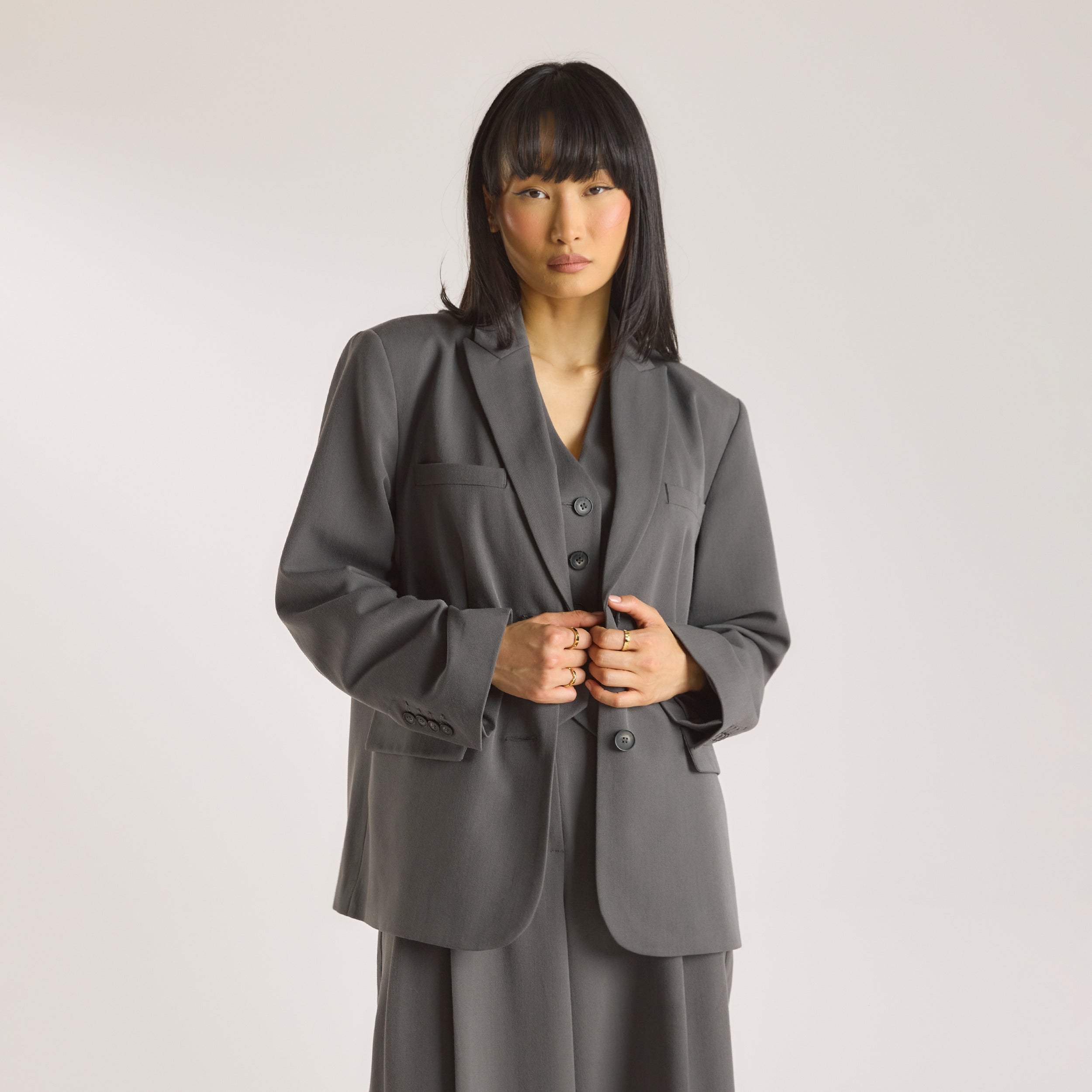 Lounge Underwear Oversized Blazer - Charcoal