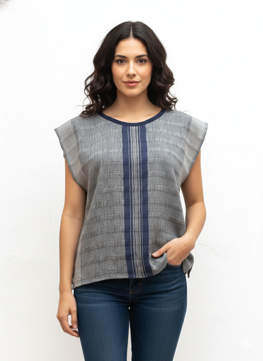 BLUSA DESHILADA BARRAS