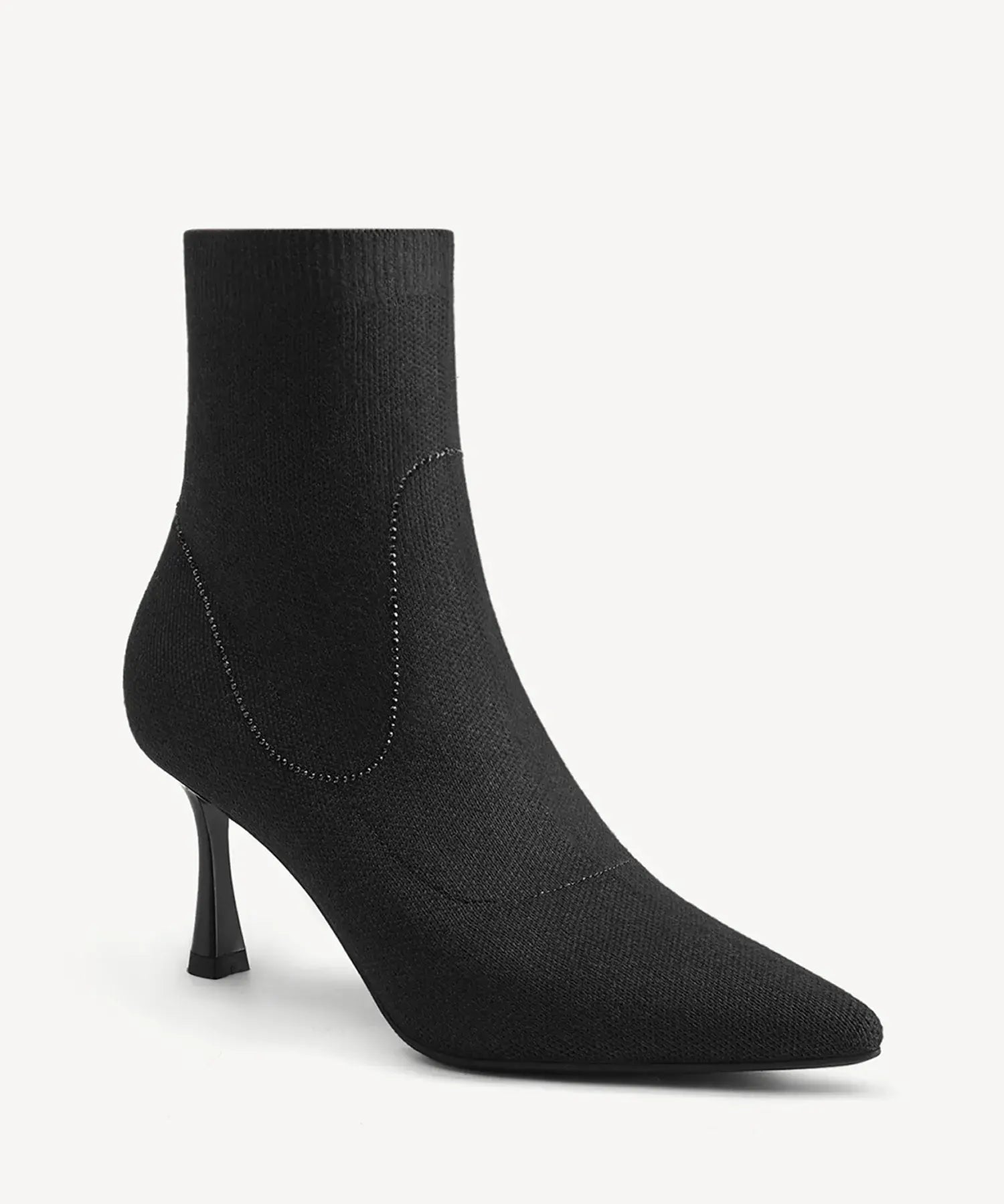 CrystaLine Pointed Toe Heeled Ankle Boot - Black / US 8.5 | EU 39.5 | UK 6.5