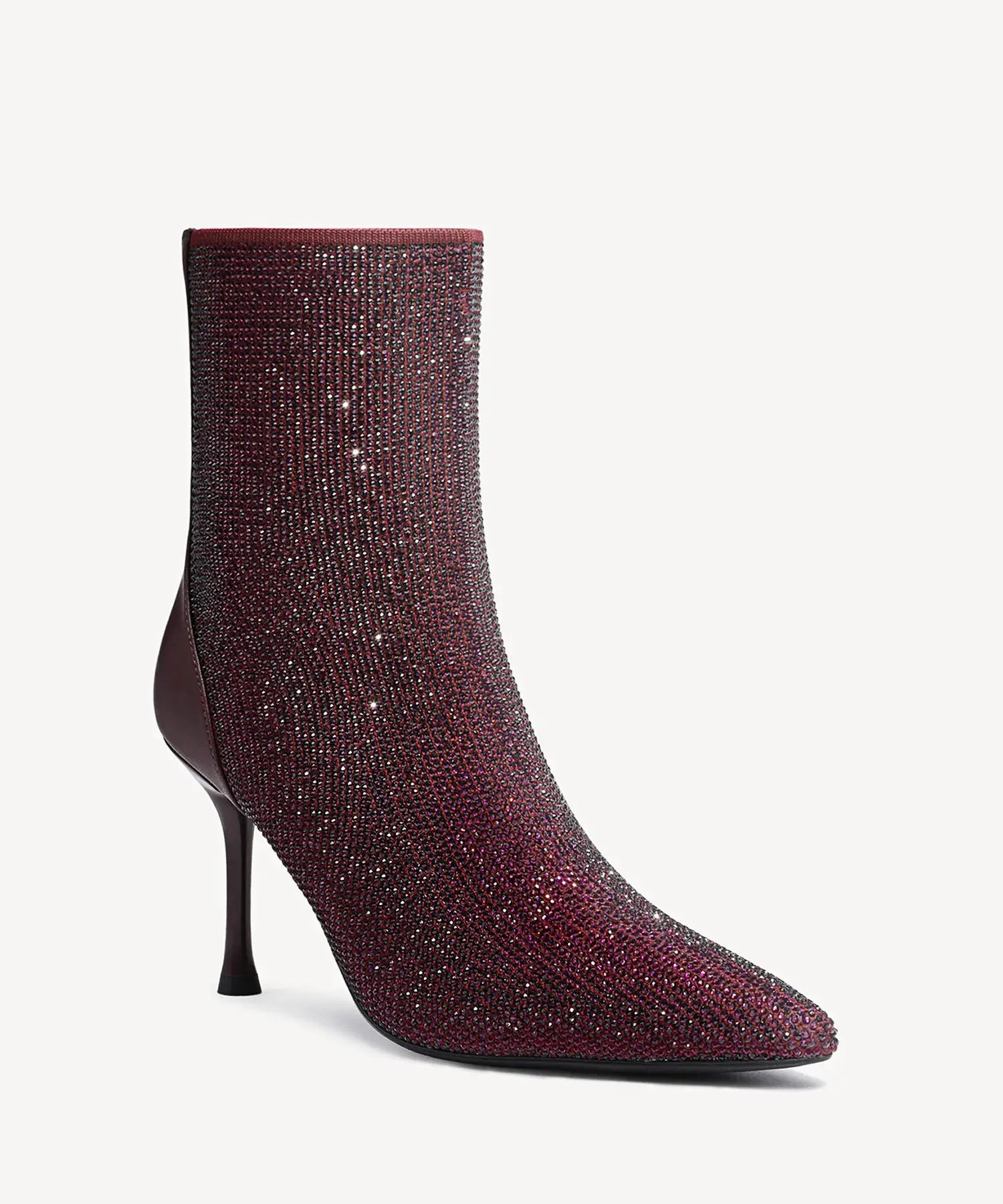 Starlight Pointed Toe Heeled Ankle Boot - Burgundy / US 8.5 | EU 39.5 | UK 6.5