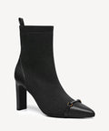 LuxeBit Pointed Toe Heeled Ankle Boot - Black / US 7.5 | EU 38 | UK 5.5