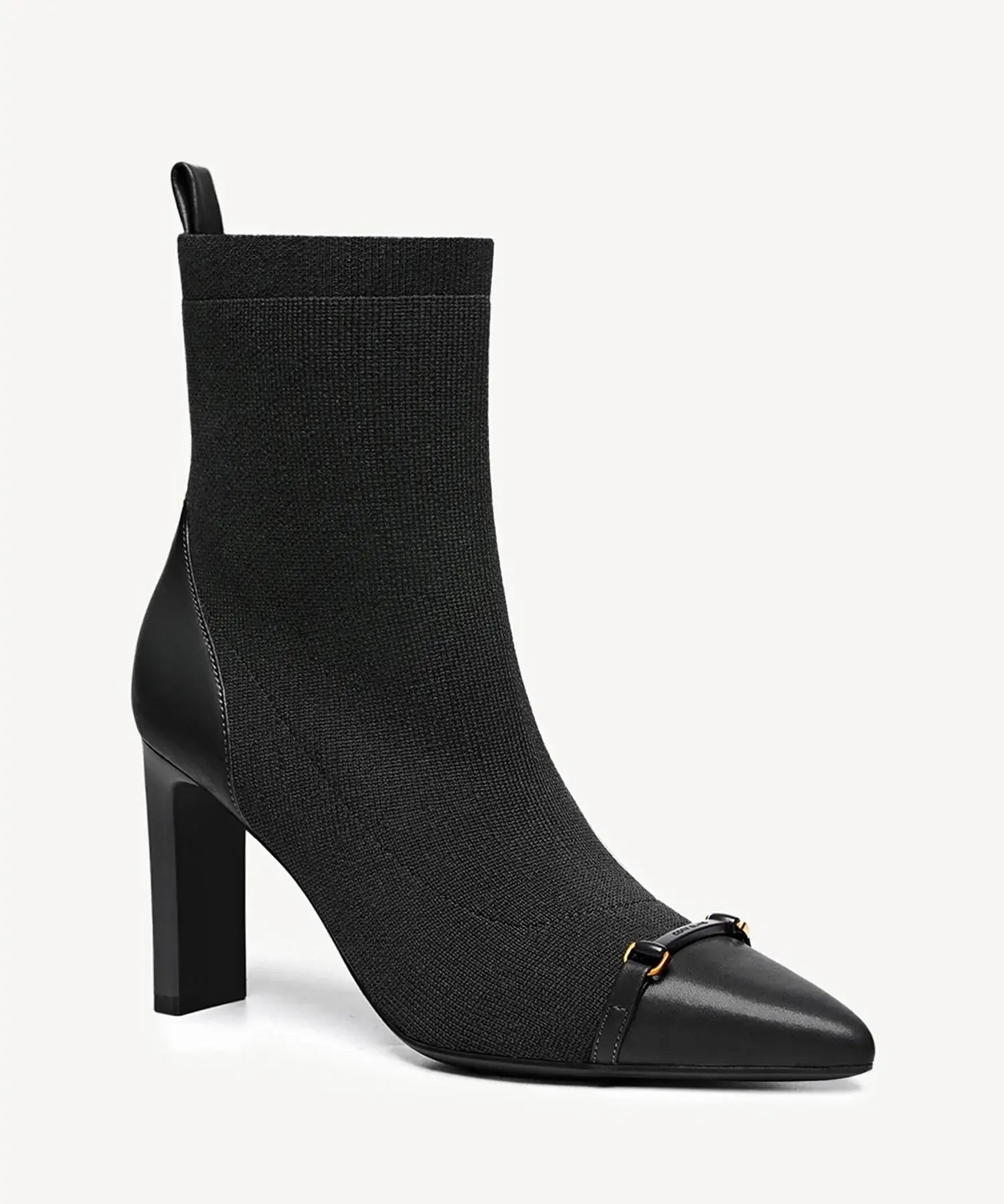 LuxeBit Pointed Toe Heeled Ankle Boot - Black / US 11 | EU 42.5 | UK 9