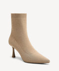 CloudMile Minimalist Pointed Toe Sock Ankle Boot - 2X Wide - Apricot / US 9.5 | EU 41 | UK 7.5
