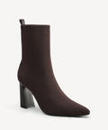 SculptFit Knit Block Heeled Ankle Boot - Coffee / US 5 | EU 35 | UK 3