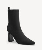 SculptFit Knit Block Heeled Ankle Boot