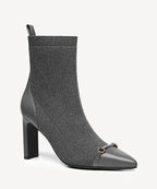 LuxeBit Pointed Toe Heeled Ankle Boot