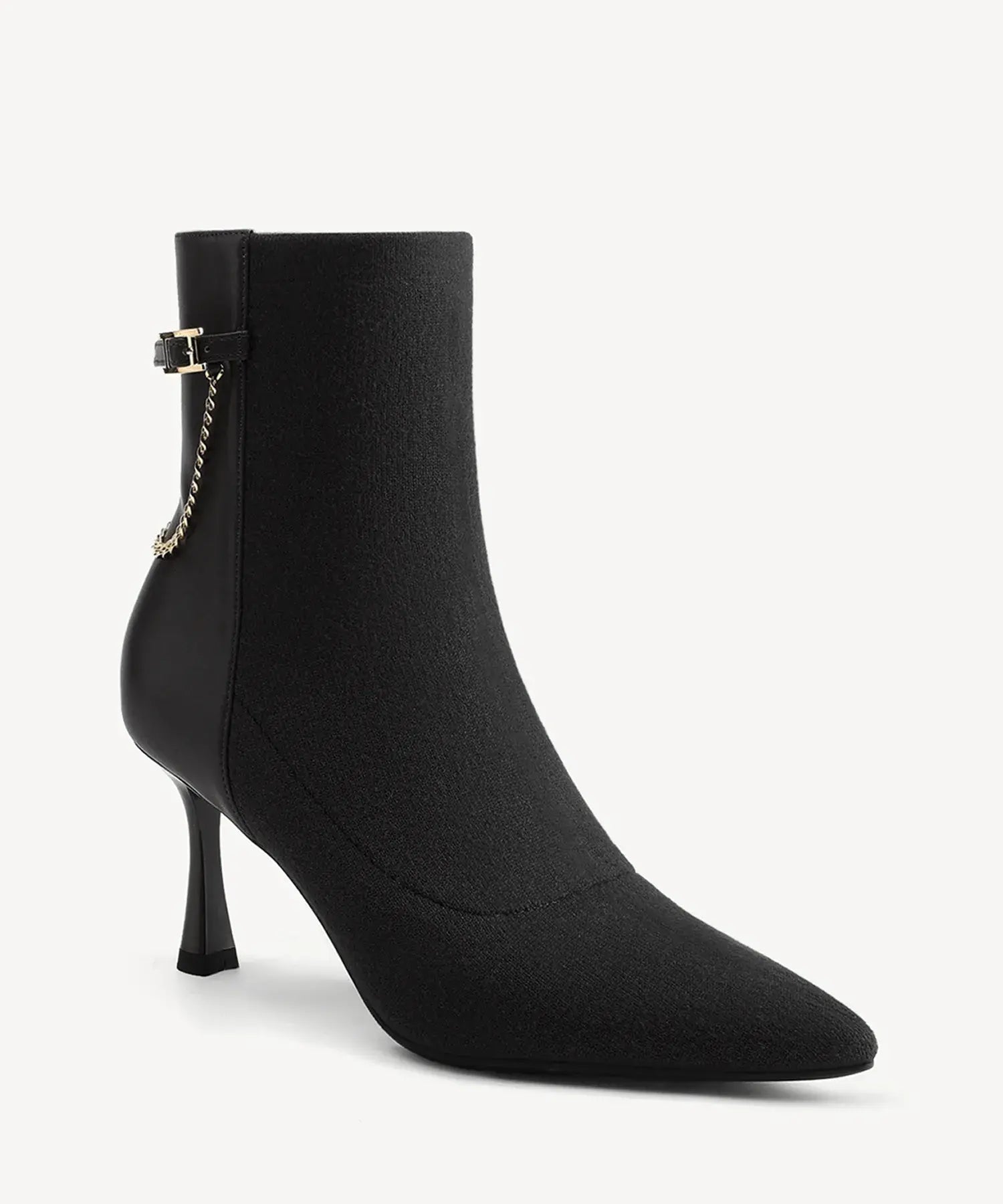 LuxeLink Pointed Toe Stiletto Ankle Boot - Black / US 6 | EU 36.5 | UK 4