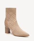 UrbanEase Pointed Toe Block Heel Ankle Boot - Apricot / US 9.5 | EU 41 | UK 7.5