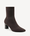 ThermoGrace Pointed Toe Block Heeled Ankle Boot - Coffee / US 7 | EU 37.5 | UK 5