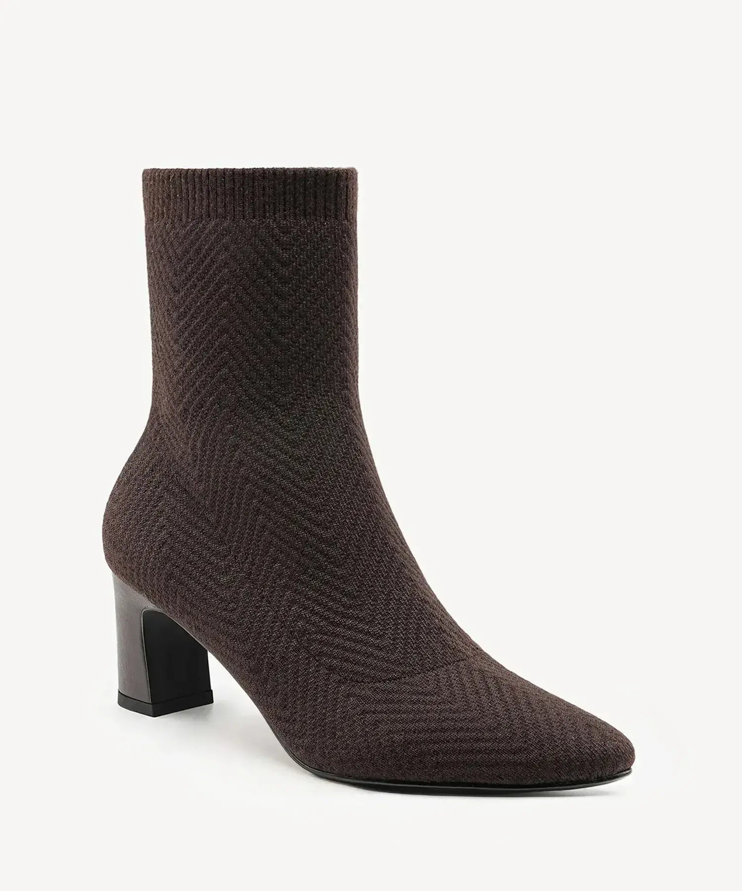 ThermoGrace Pointed Toe Block Heeled Ankle Boot - Coffee / US 8.5 | EU 39.5 | UK 6.5