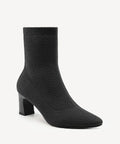 ThermoGrace Pointed Toe Block Heeled Ankle Boot - Black / US 7.5 | EU 38 | UK 5.5