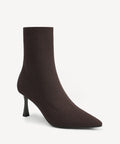 CloudMile Minimalist Pointed Toe Sock Ankle Boot - 2X Wide - Coffee / US 11 | EU 42.5 | UK 9