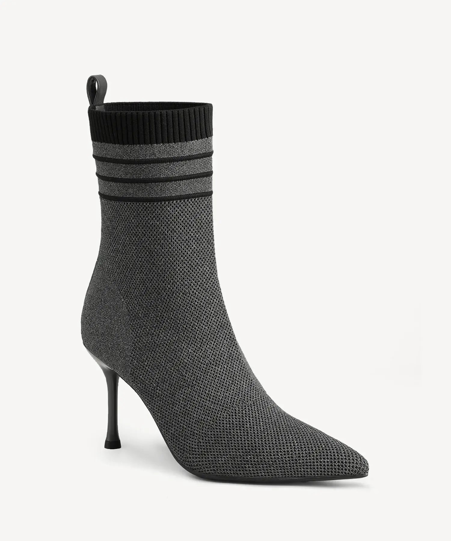KnitBand Pointed Toe Heeled Ankle Boot - Dark Grey / US 6.5 | EU 37 | UK 4.5