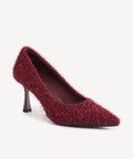 EternalPace Diamond Pointed Toe Heeled Pump - Red Puff / US 11 | EU 42.5 | UK 9