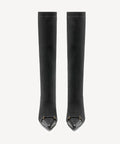 LuxeBit Pointed Toe Heeled High Boot