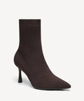 CloudMile Minimalist Pointed Toe Sock Ankle Boot - Coffee / US 9 | EU 40 | UK 7