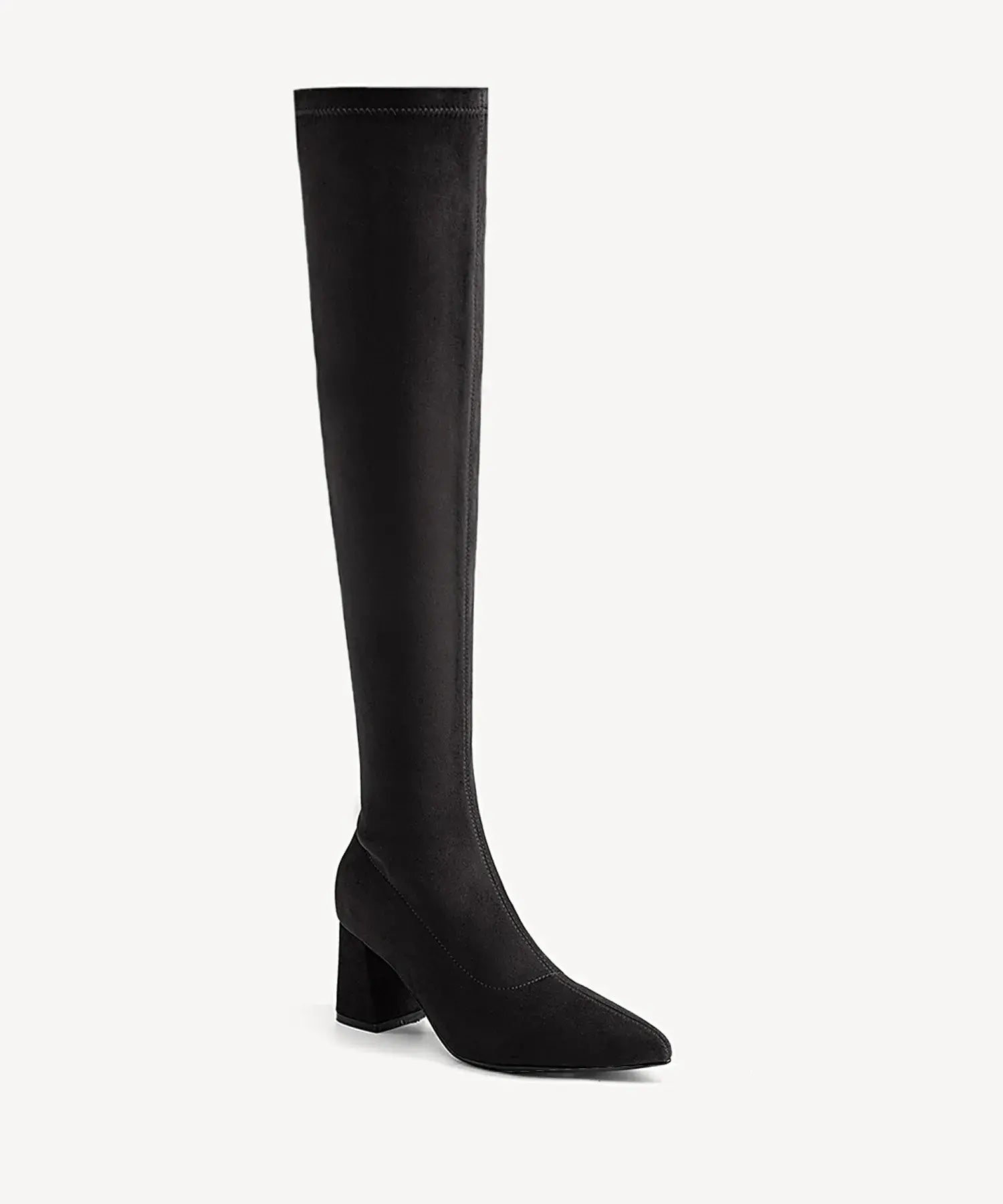 Minimalist Zipper Pointed Toe High Boot - Black / US 5 | EU 35 | UK 3