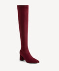 Minimalist Zipper Pointed Toe High Boot - Burgundy / US 9 | EU 40 | UK 7