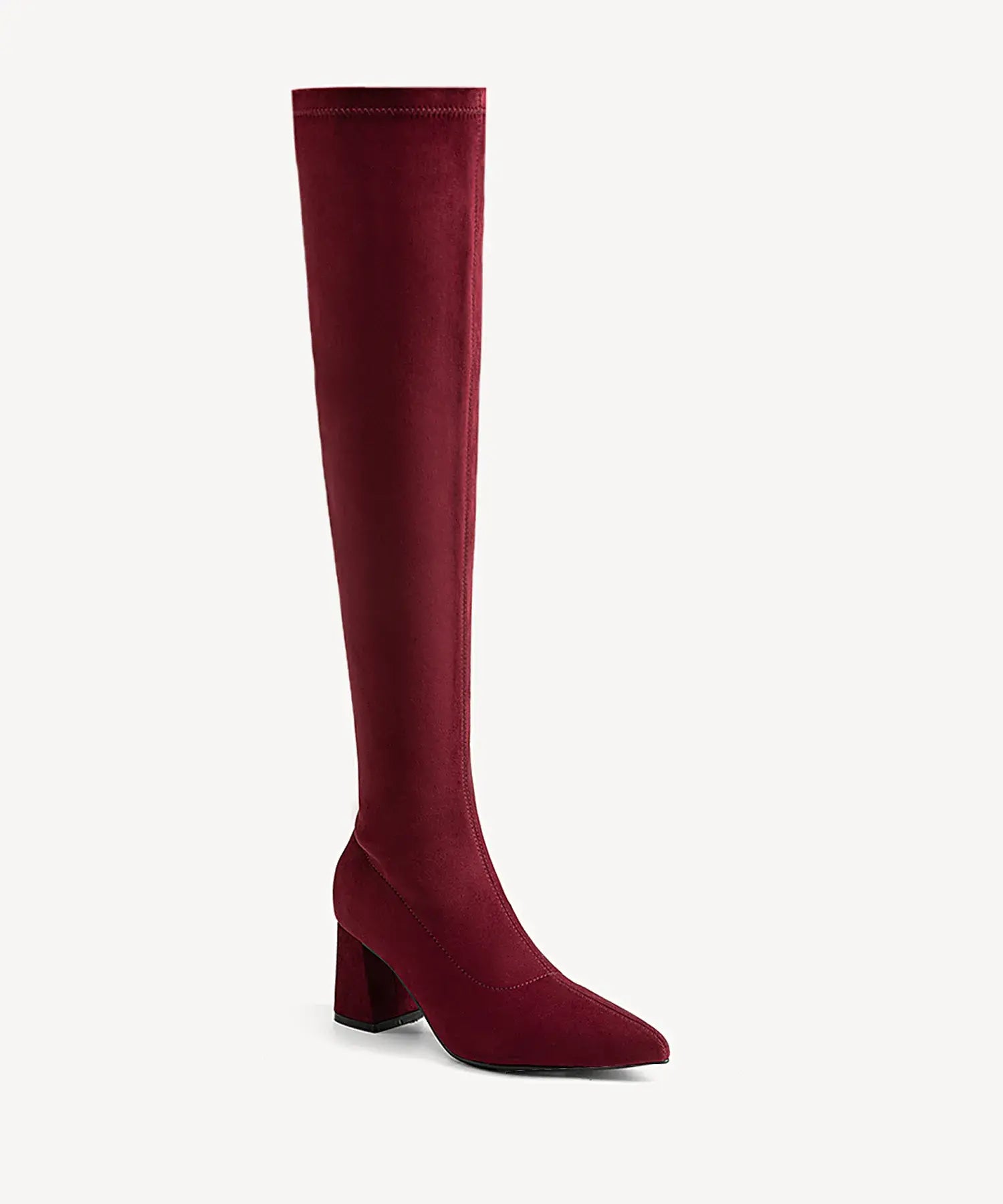Minimalist Zipper Pointed Toe High Boot - Burgundy / US 9 | EU 40 | UK 7