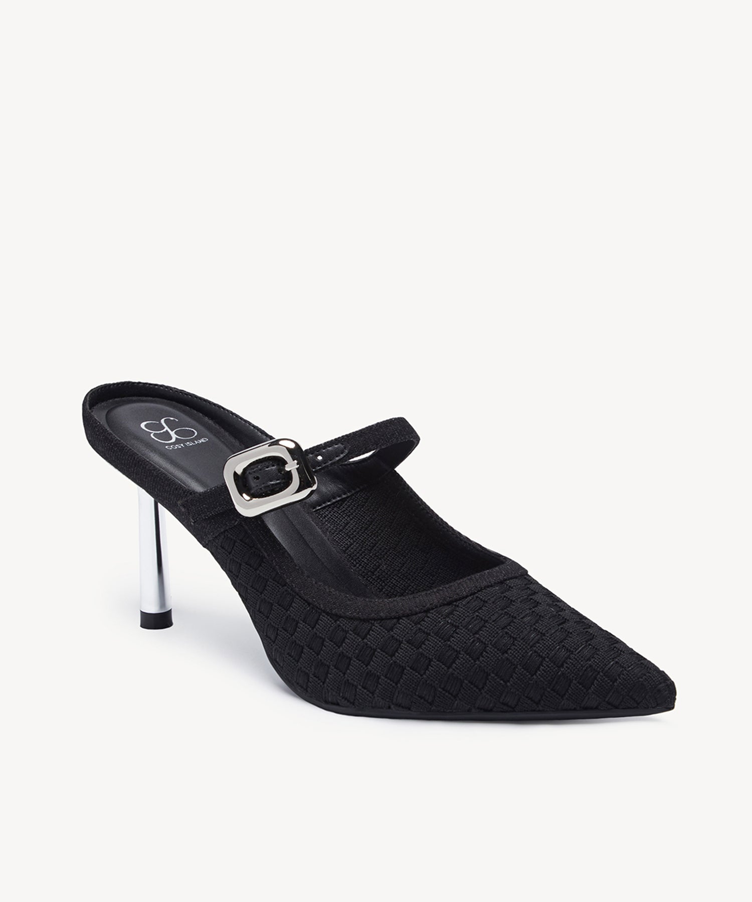 GraceLithe Denim Pointed Toe Heeled Mule - Black / US 7.5 | EU 38 | UK 5.5
