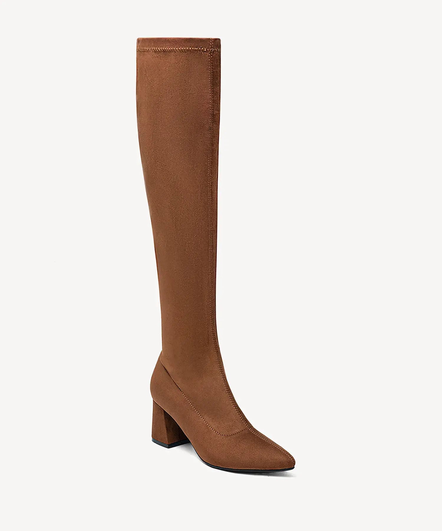 Minimalist Zipper Pointed Toe High Boot - Brown / US 6.5 | EU 37 | UK 4.5