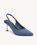 GraceWeave Pointed Toe Stiletto Heeled Slingback - Denim Blue / US 7 | EU 37.5 | UK 5