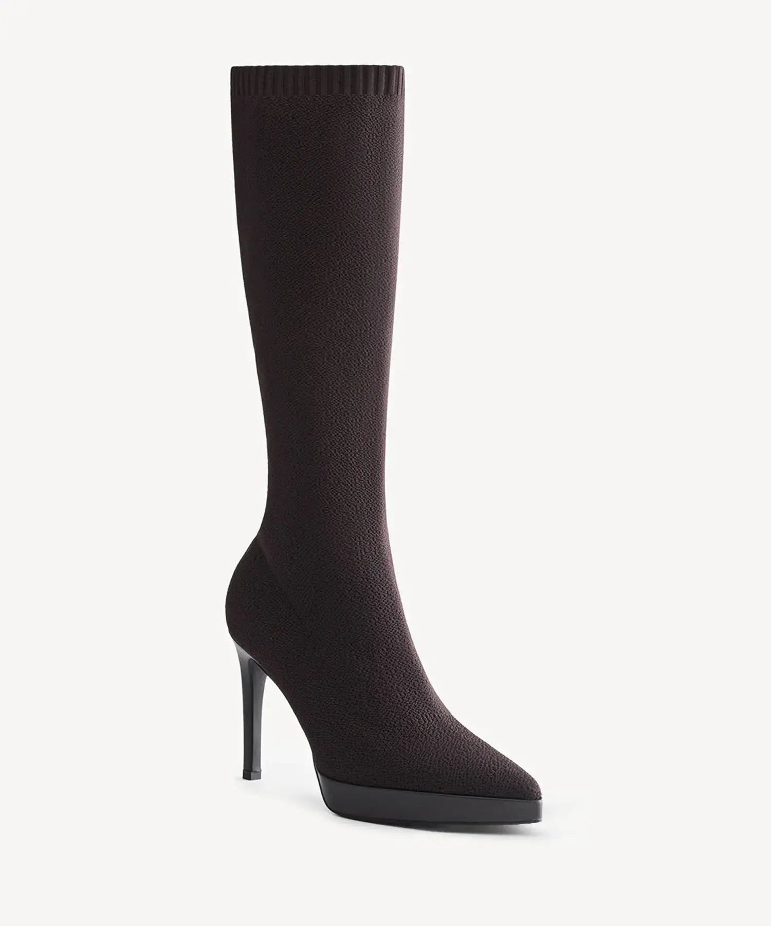Moodboots Pointed Toe Platform High Boot - Coffee / US 8.5 | EU 39.5 | UK 6.5