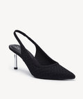 GraceWeave Pointed Toe Stiletto Heeled Slingback - Black / US 6.5 | EU 37 | UK 4.5