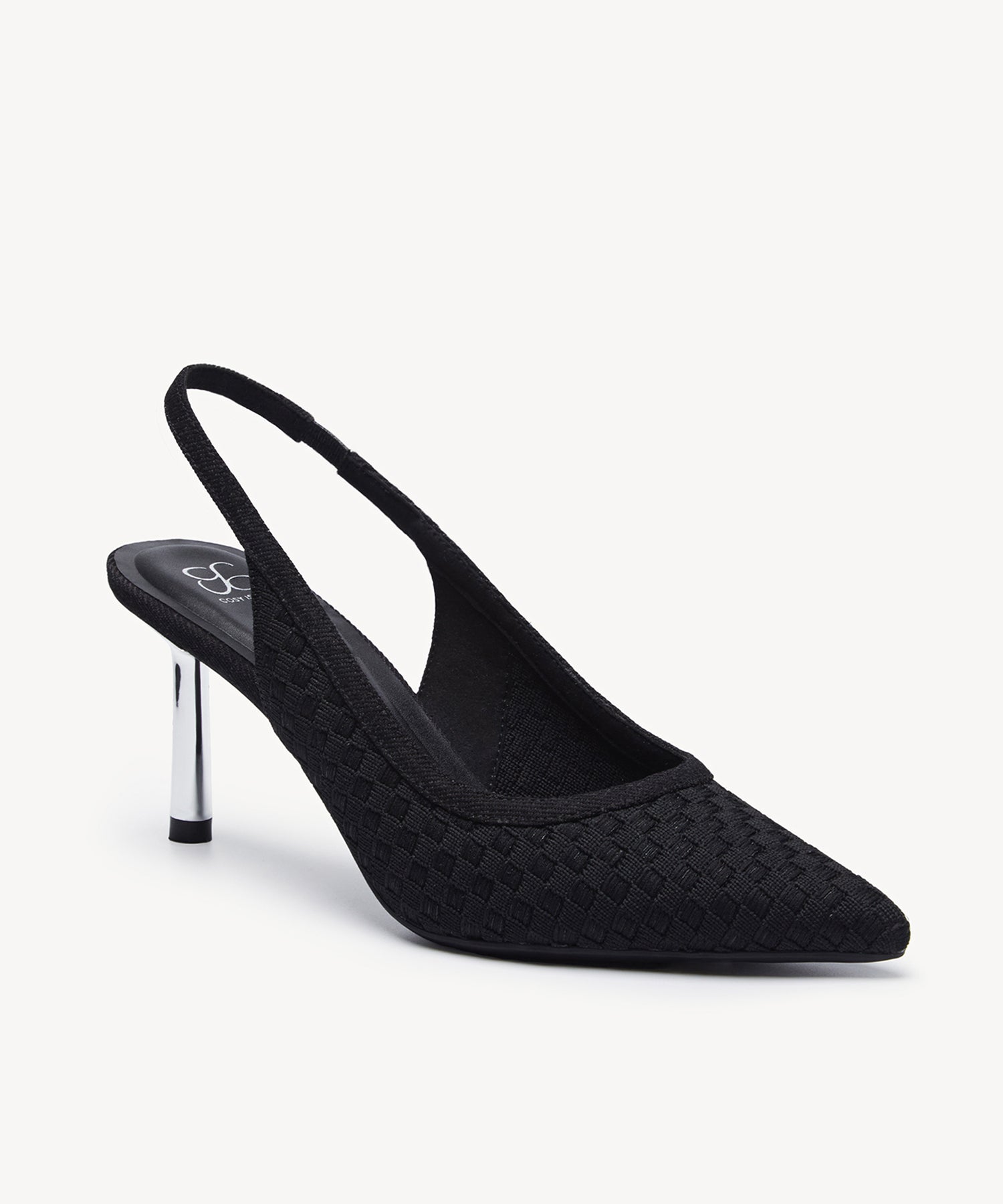 GraceWeave Pointed Toe Stiletto Heeled Slingback - Black / US 8 | EU 39 | UK 6