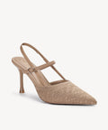 GlimmerLine Pointed Toe Stiletto Heeled Slingback - Apricot / US 9 | EU 40 | UK 7