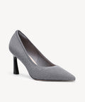 SerenKnit Pointed Toe Stiletto Heeled Pump - Grey / US 6.5 | EU 37 | UK 4.5