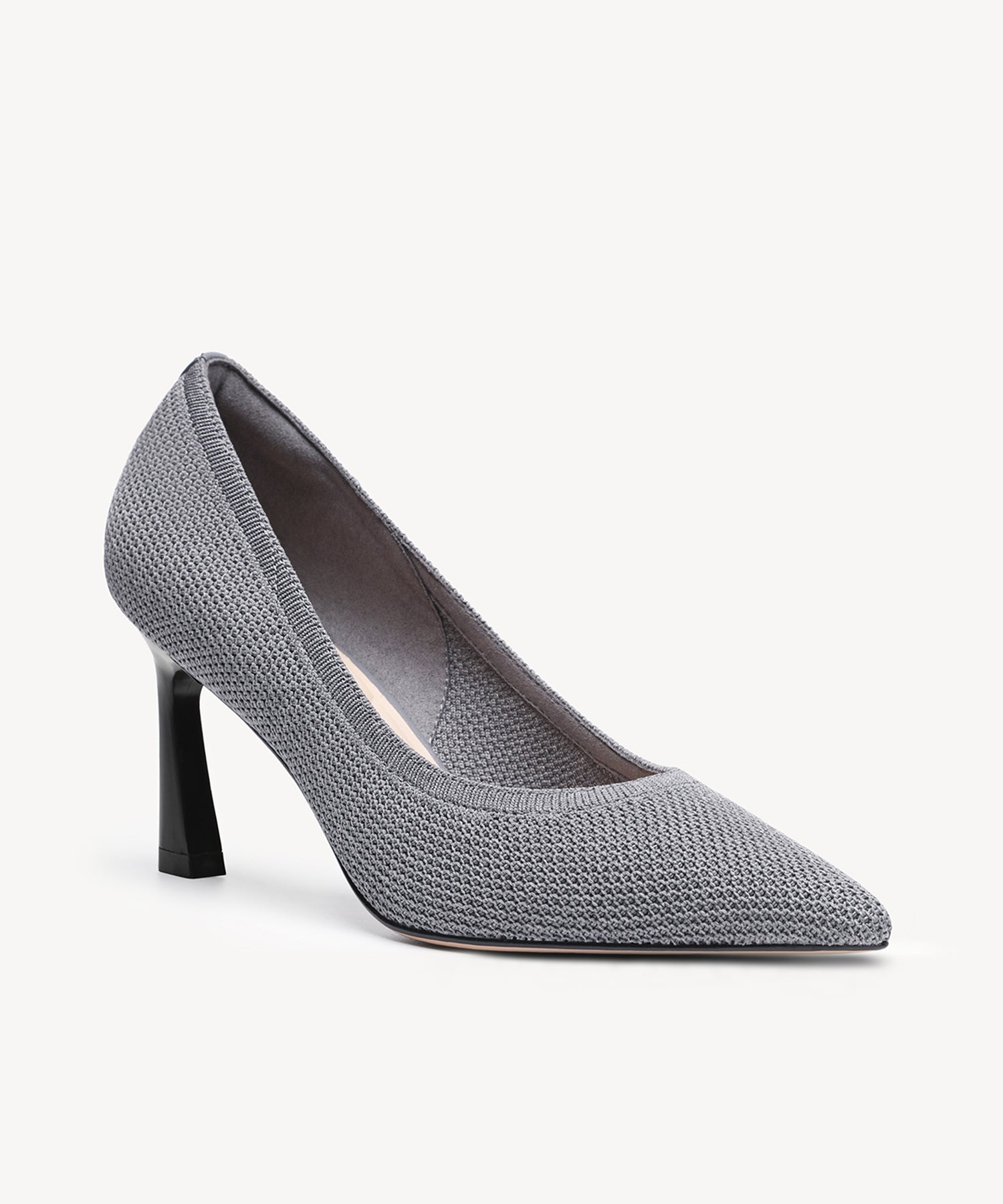SerenKnit Pointed Toe Stiletto Heeled Pump - Grey / US 11 | EU 42.5 | UK 9