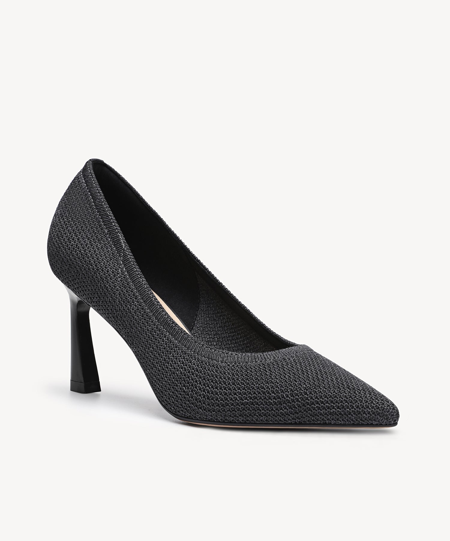 SerenKnit Pointed Toe Stiletto Heeled Pump - Black / US 9 | EU 40 | UK 7