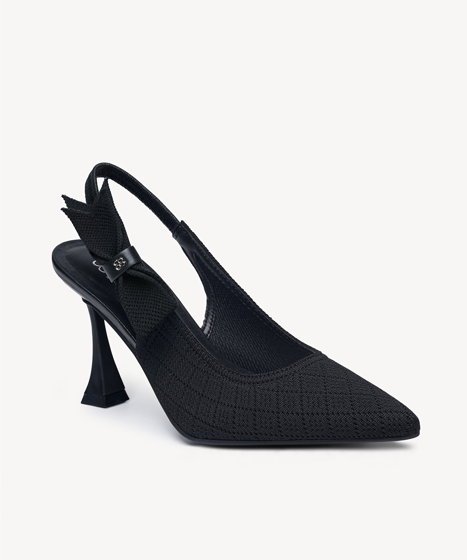 EverLush Bowknot Pointed Toe Heeled Slingback - Black / US 8 | EU 39 | UK 6