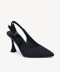 EverLush Bowknot Pointed Toe Heeled Slingback - Black / US 9.5 | EU 41 | UK 7.5