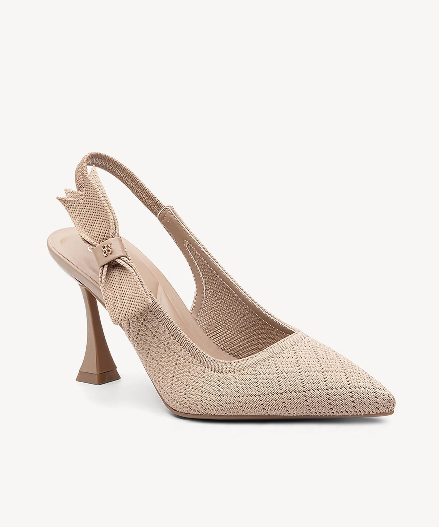 EverLush Bowknot Pointed Toe Heeled Slingback - Apricot / US 11 | EU 42.5 | UK 9