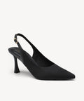 Elegant Ligne Pointed Toe Heeled Slingback - Black / US 6 | EU 36.5 | UK 4
