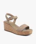 TerraLoft Square Toe Wedge Sandal - Apricot / US 7 | EU 37.5 | UK 5