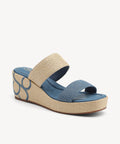 CrestWedge Double Strap Espadrilles Sandal - Blue / US 8 | EU 39 | UK 6
