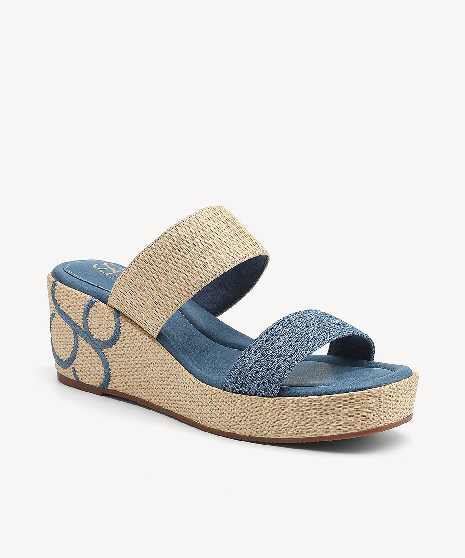 CrestWedge Double Strap Espadrilles Sandal - Blue / US 8 | EU 39 | UK 6