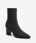 BelleVoyage Block Pointed Toe Sock Ankle Boot - Black / US 8.5 | EU 39.5 | UK 6.5