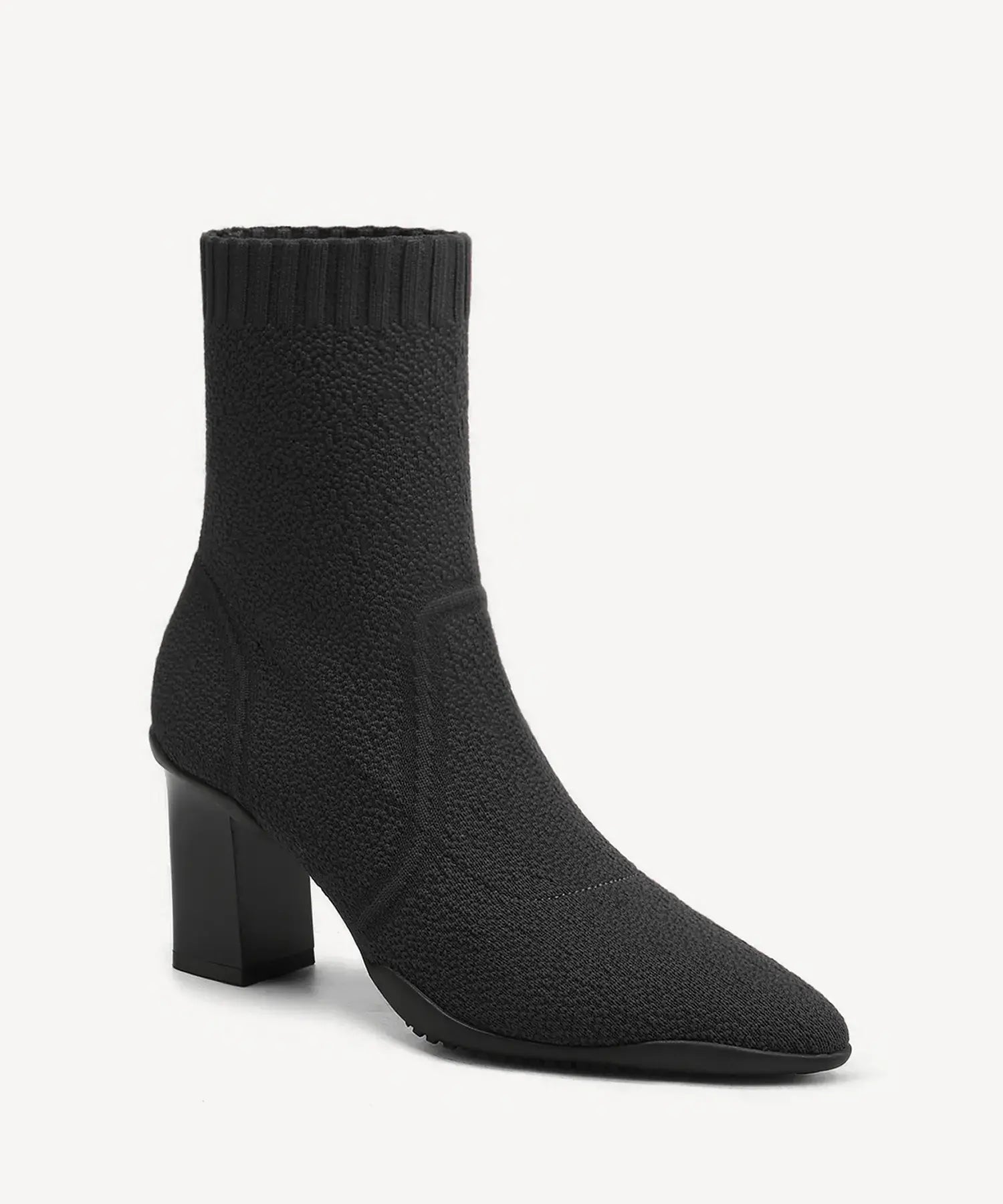 BelleVoyage Block Pointed Toe Sock Ankle Boot - Black / US 8.5 | EU 39.5 | UK 6.5