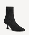 Elegliss Square Toe Sock Ankle Boot - Black / US 6.5 | EU 37 | UK 4.5