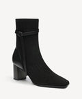 AmberGlow Square Toe Heeled Ankle Boot - Ultra Warm - ThermoWarm / Black / US 7.5 | EU 38 | UK 5.5