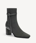 AmberGlow Square Toe Heeled Ankle Boot - Ultra Warm - ThermoWarm / Grey / US 7 | EU 37.5 | UK 5