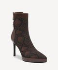 SassyMove Pointed Toe Soles Ankle Boot - Brown Snake Print / US 5 | EU 35 | UK 3