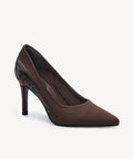 SerpentChic Pointed Toe Heeled Pump - Coffee / US 6 | EU 36.5 | UK 4